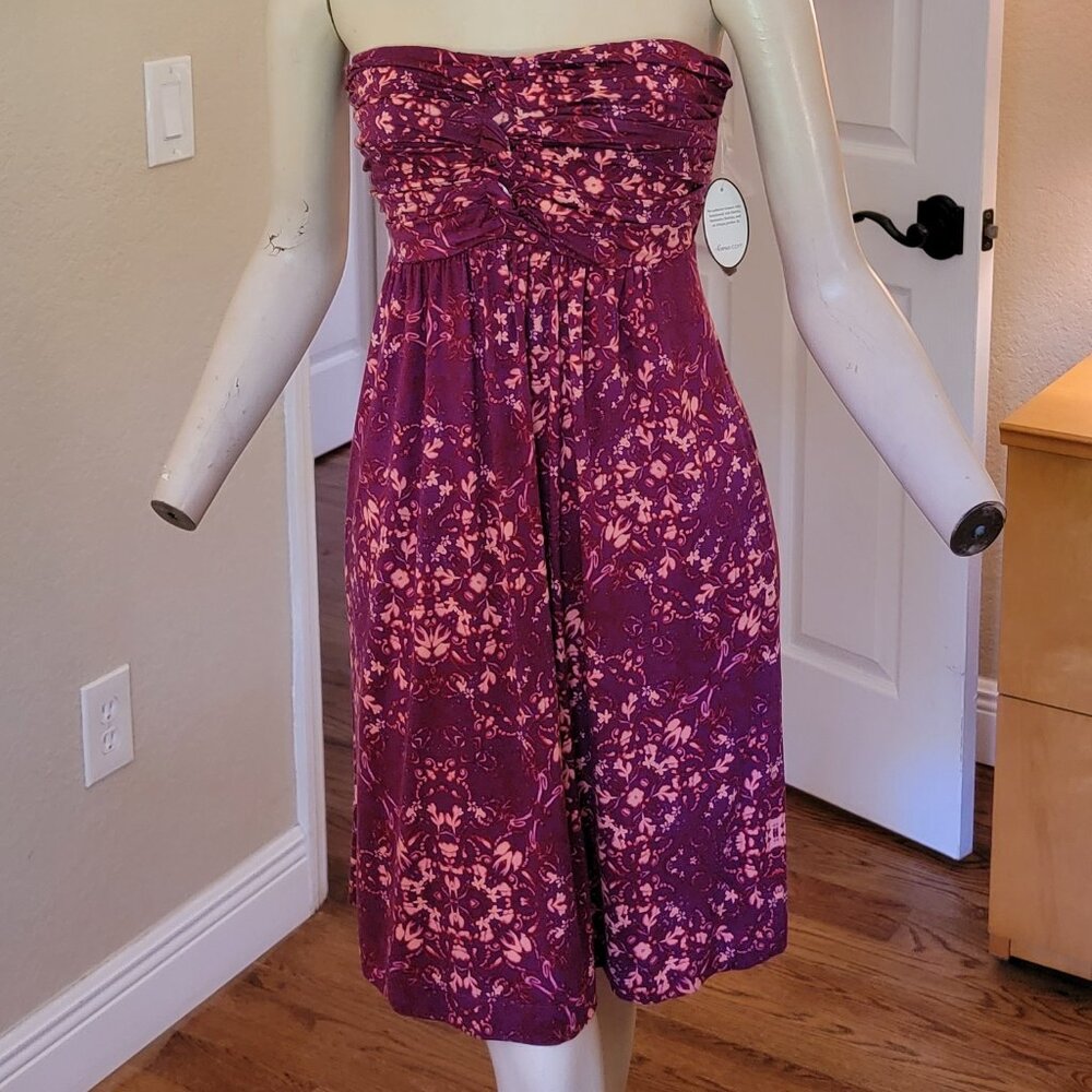 Soma Knot Front Rayon Strapless Short Dress Size S Small NWTs